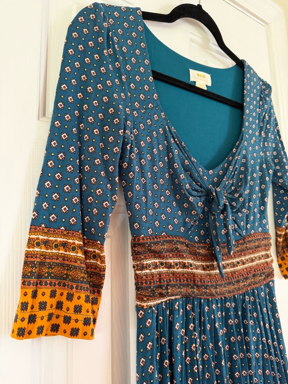 Anthropologie Maeve Beloved Tie Front Midi Dress Women’s XS Boho Indie Sleaze - Picture 3 of 11